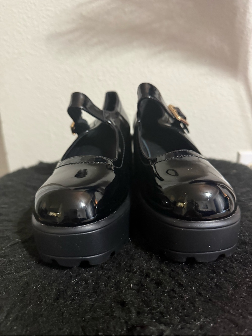 Black Patent Mary Jane Platform Shoes/ These are either an 8 or 8.5-